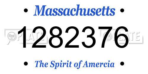 1282376 Massachusetts License Plate