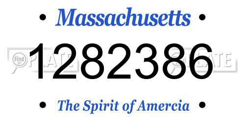 1282386 Massachusetts License Plate