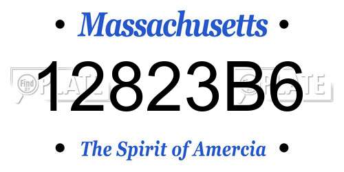 12823B6 Massachusetts License Plate