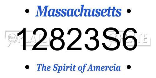 12823S6 Massachusetts License Plate