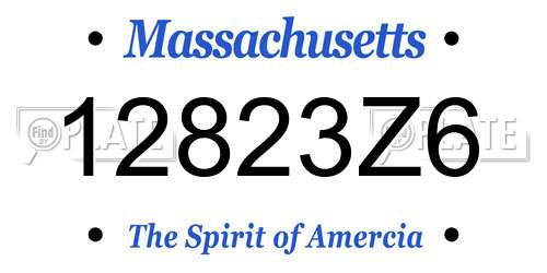 12823Z6 Massachusetts License Plate
