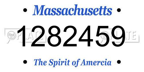 1282459 Massachusetts License Plate
