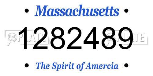 1282489 Massachusetts License Plate