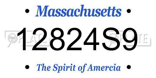 12824S9 Massachusetts License Plate