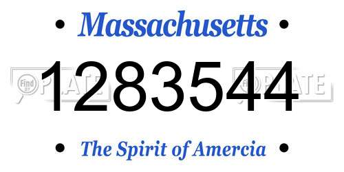1283544 Massachusetts License Plate