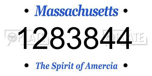 1283844 Massachusetts License Plate