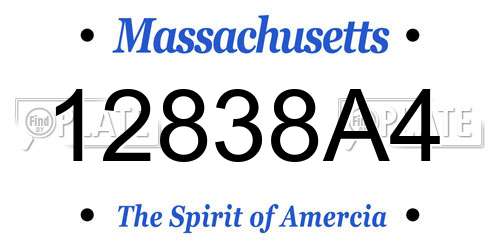 12838A4 Massachusetts License Plate