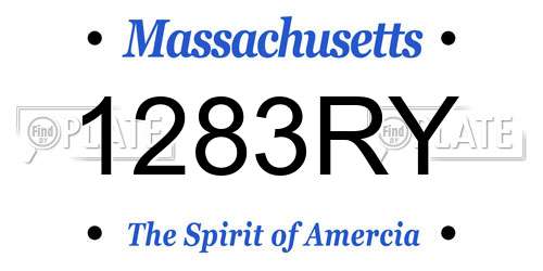 1283RY Massachusetts License Plate