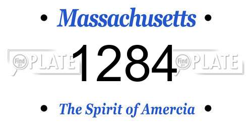 1284 Massachusetts License Plate