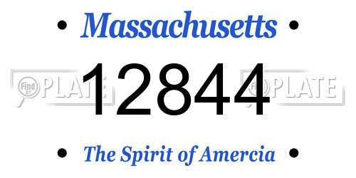 12844 Massachusetts License Plate