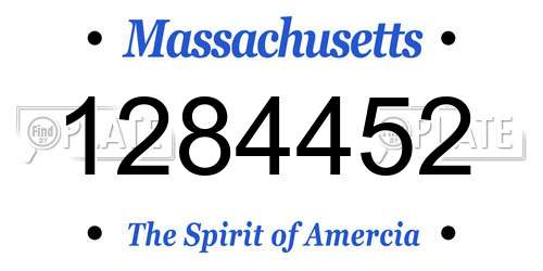 1284452 Massachusetts License Plate