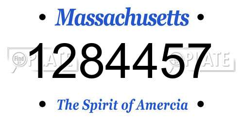 1284457 Massachusetts License Plate