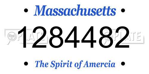 1284482 Massachusetts License Plate