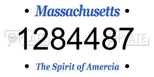 1284487 Massachusetts License Plate