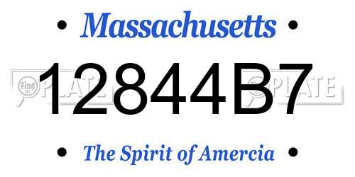12844B7 Massachusetts License Plate