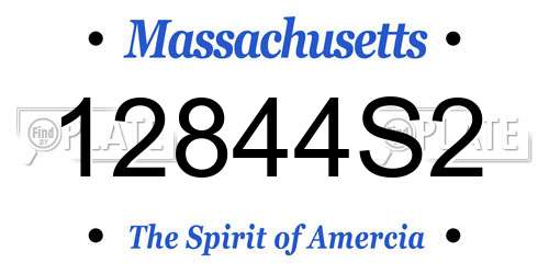 12844S2 Massachusetts License Plate