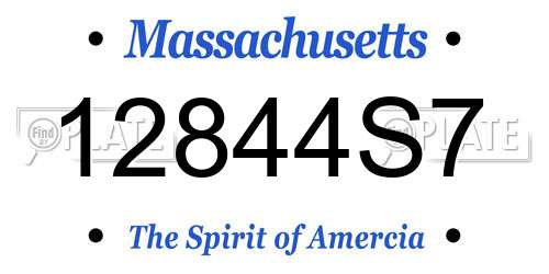 12844S7 Massachusetts License Plate