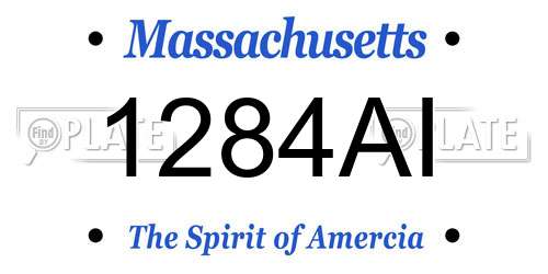 1284AI Massachusetts License Plate
