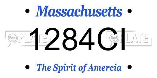 1284CI Massachusetts License Plate