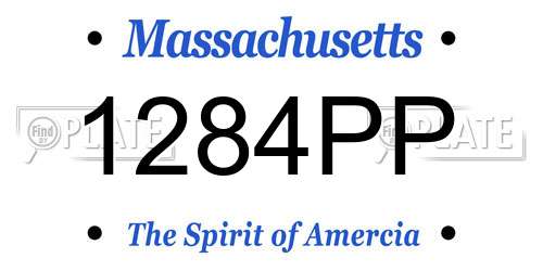 1284PP Massachusetts License Plate