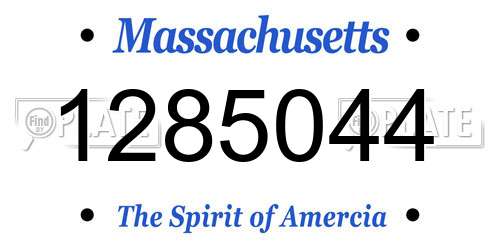 1285044 Massachusetts License Plate