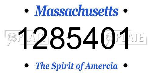 1285401 Massachusetts License Plate