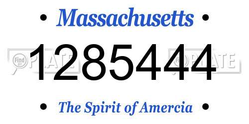 1285444 Massachusetts License Plate