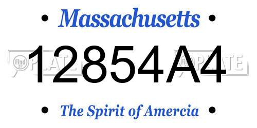 12854A4 Massachusetts License Plate