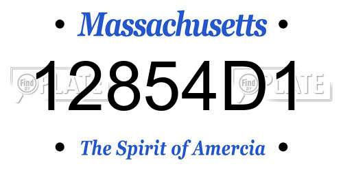 12854D1 Massachusetts License Plate