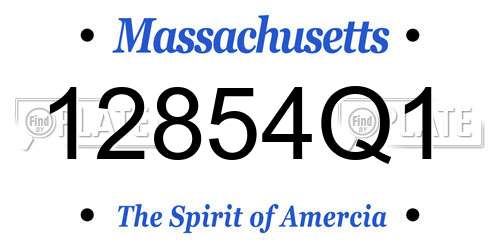 12854Q1 Massachusetts License Plate