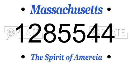1285544 Massachusetts License Plate