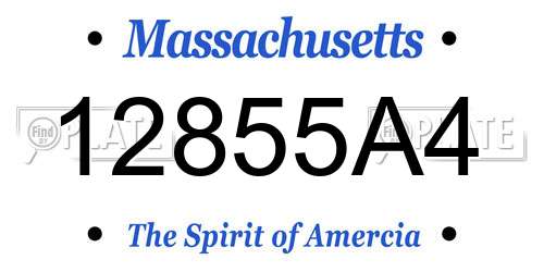 12855A4 Massachusetts License Plate