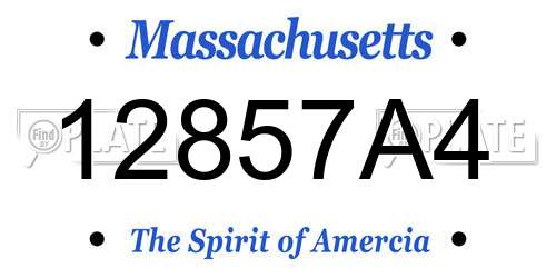 12857A4 Massachusetts License Plate