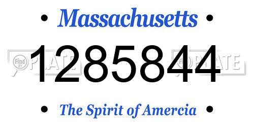 1285844 Massachusetts License Plate