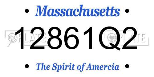 12861Q2 Massachusetts License Plate