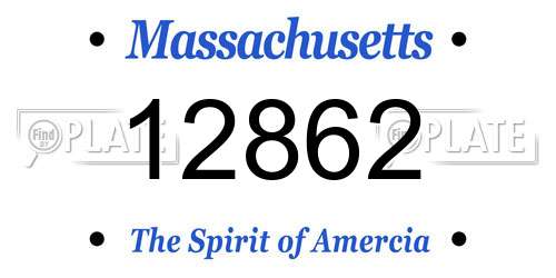 12862 Massachusetts License Plate