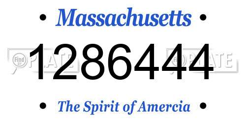 1286444 Massachusetts License Plate