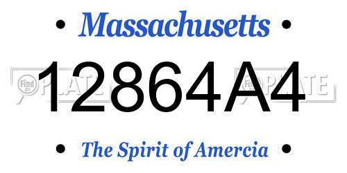 12864A4 Massachusetts License Plate