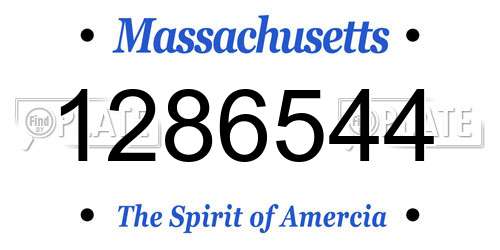 1286544 Massachusetts License Plate