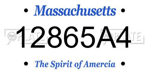 12865A4 Massachusetts License Plate