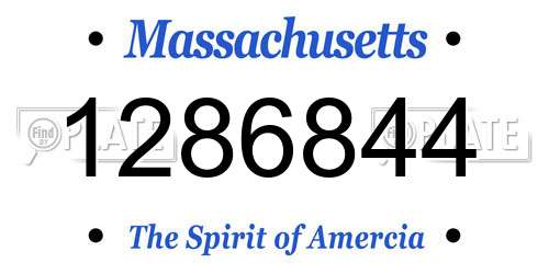 1286844 Massachusetts License Plate