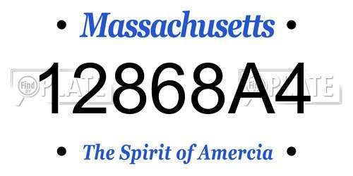 12868A4 Massachusetts License Plate