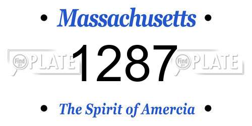 1287 Massachusetts License Plate