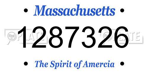 1287326 Massachusetts License Plate