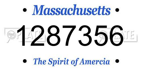 1287356 Massachusetts License Plate