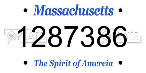 1287386 Massachusetts License Plate