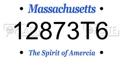 12873T6 Massachusetts License Plate