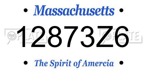 12873Z6 Massachusetts License Plate
