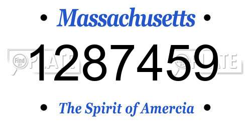 1287459 Massachusetts License Plate