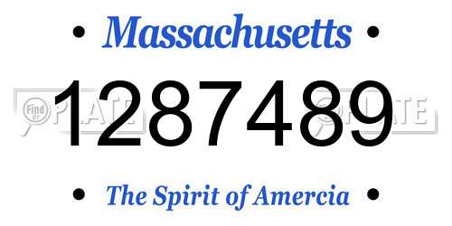 1287489 Massachusetts License Plate